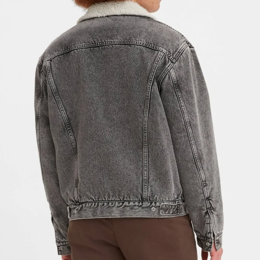 Levi's Vintage Relaxed Fit Sherpa Trucker Jacket Gray Wash Size XXL